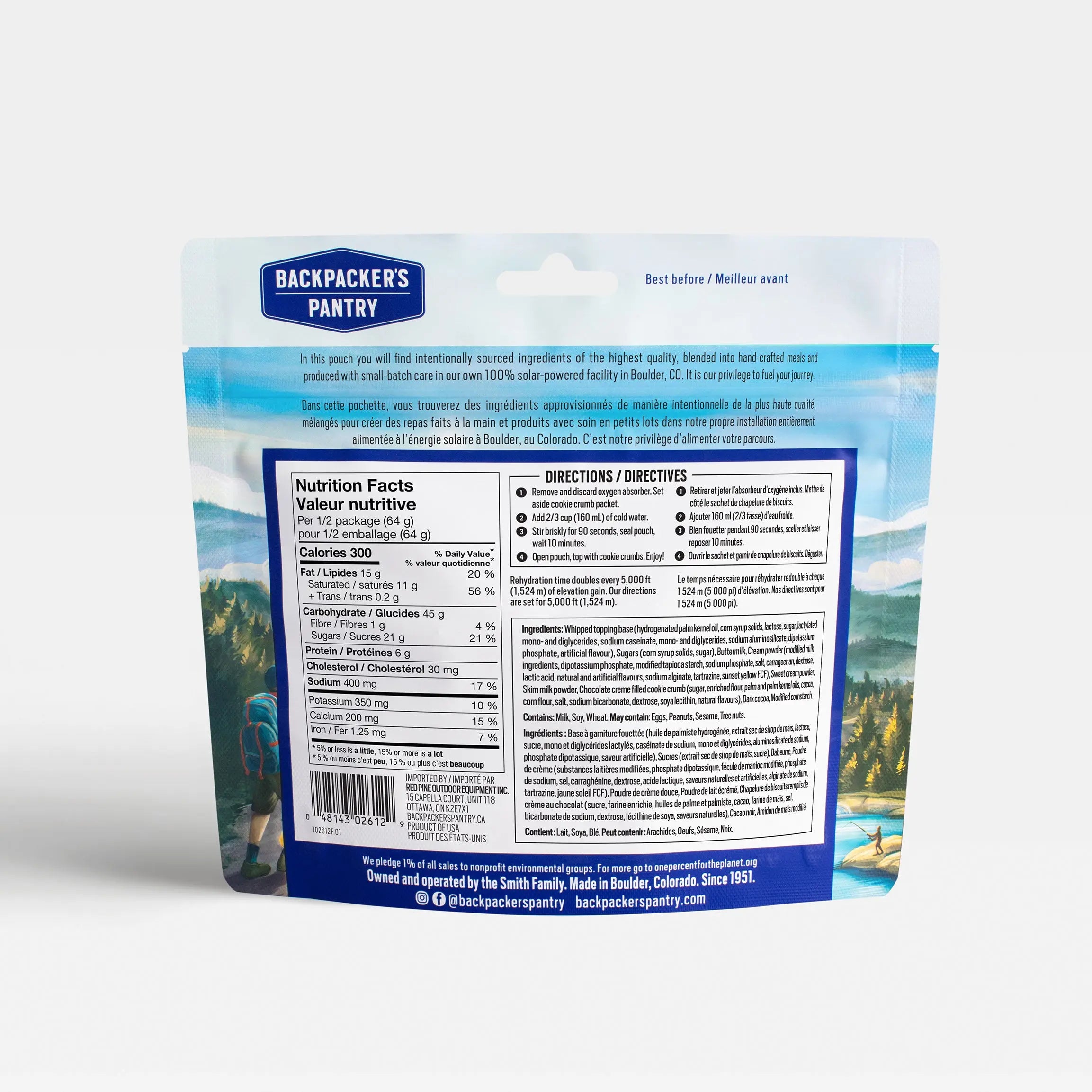 Dark Chocolate Mousse Mix Backpacker's Pantry Canada