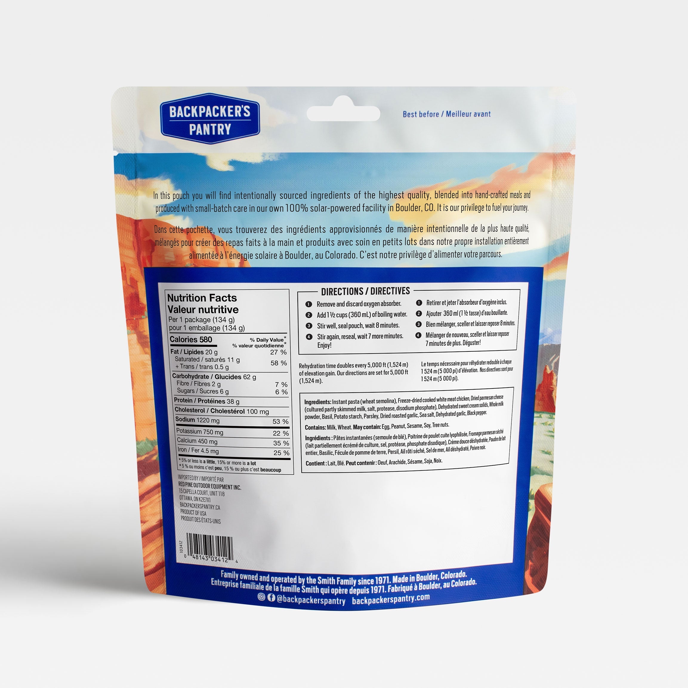 Pesto Pasta with Chicken Backpacker's Pantry Canada
