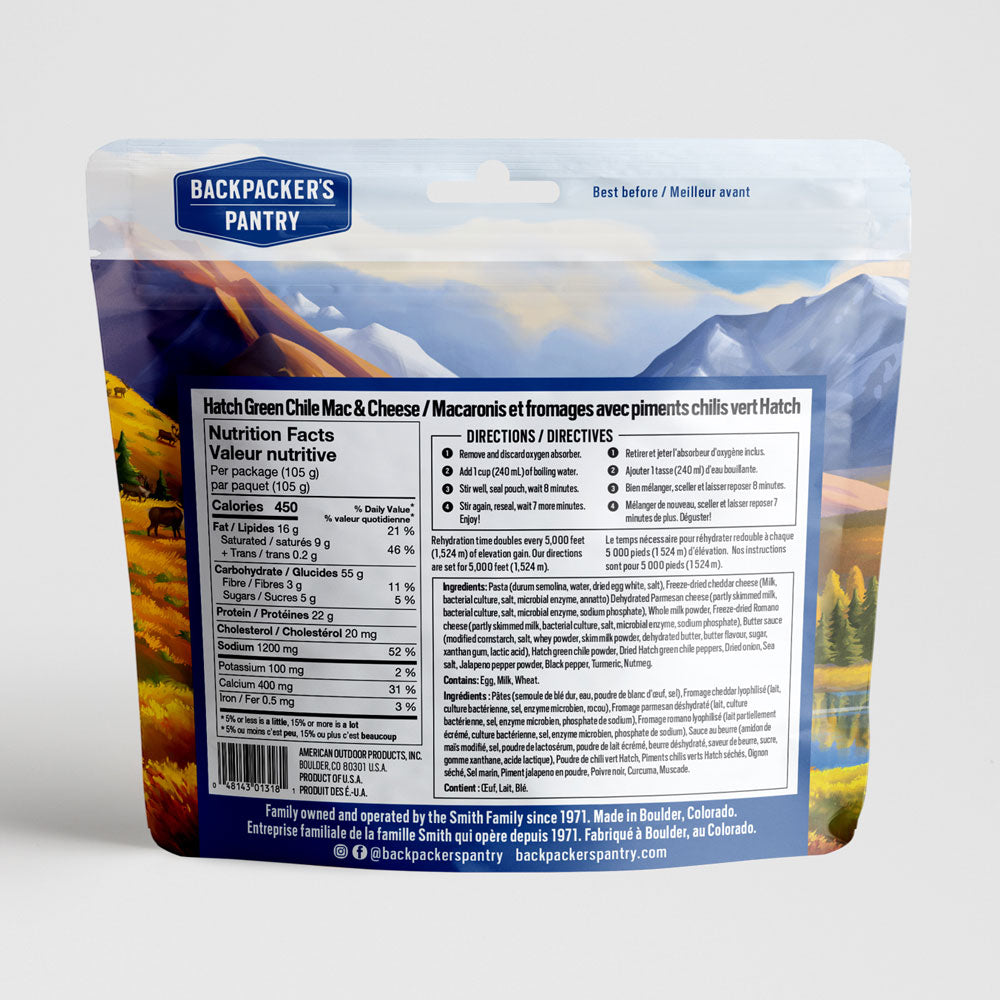 Hatch Chile Mac & Cheese Backpacker's Pantry Canada
